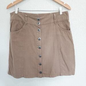 Aventura Brown Hemp Cotton Skirt Size 8